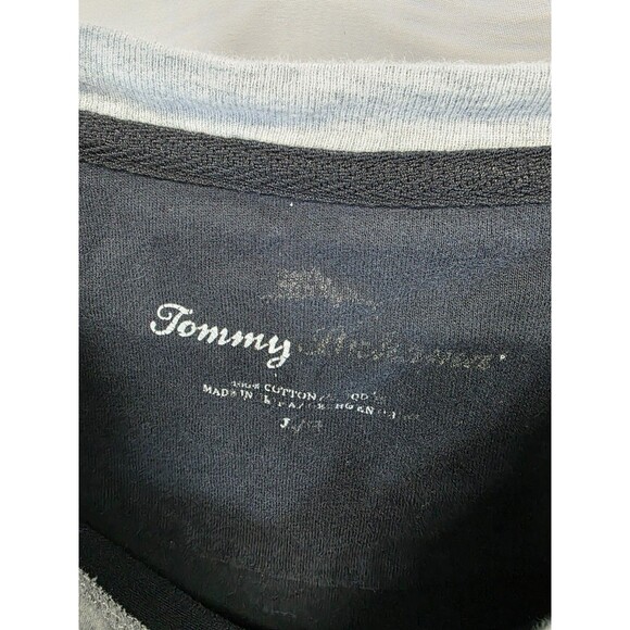 Tommy Bahama Men’s Cotton Short Sleeve Black T-shirt Gray collar Size Large - Picture 2 of 6